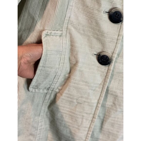 J. Jill Womens Light Green Corduroy Blend Coat Large With Button Details - Picture 3 of 16